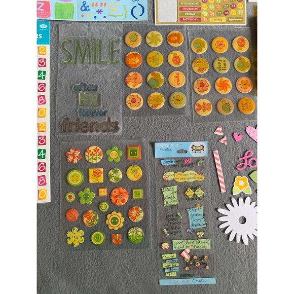 Scrapbooking & Crafting Supplies Bundle: Stickers Magnetic Snaps Die-Cut Shapes - Picture 5 of 9